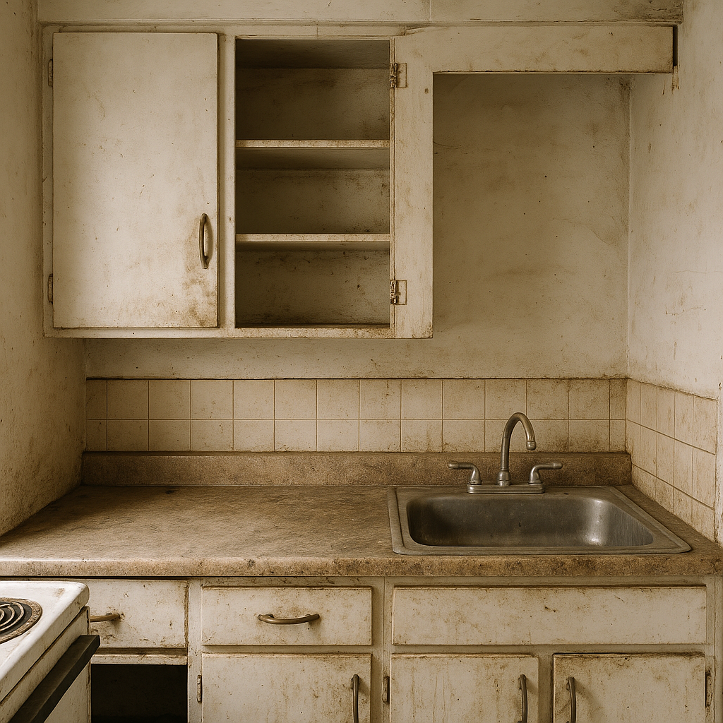 Avant — Nettoyage après infestation — appartement locatif